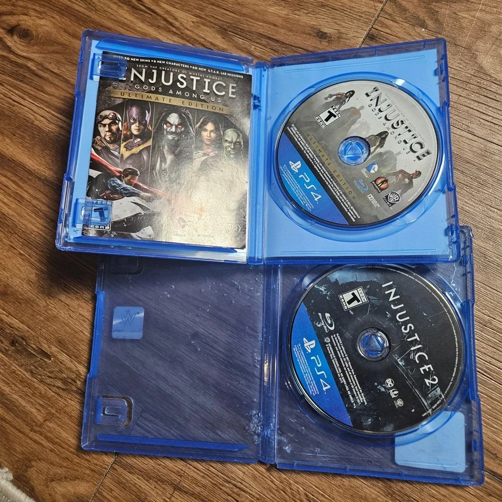 Lot of 2 PS4 Injustice Gods Among Us Ultimate Edition & Injustice 2 DC Comics
